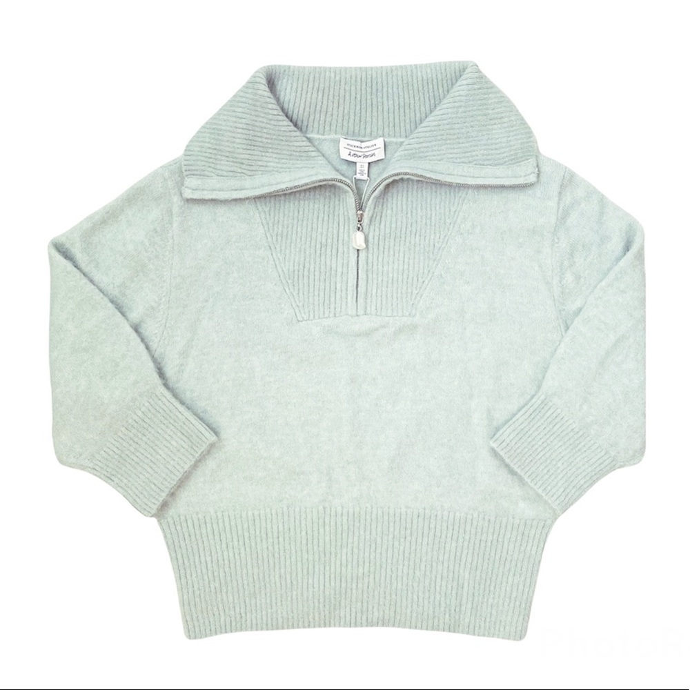 NWT & Other Stories Wool Fuzzy Zip Collar Knit Top Sweater - Picture 2 of 9